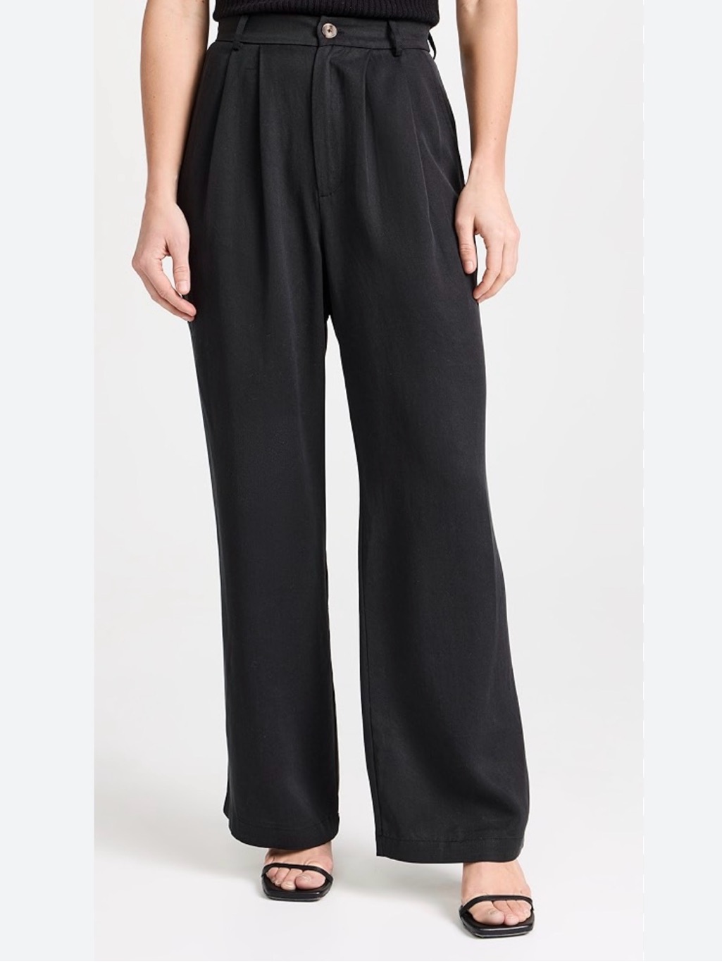 Reformation Mason Wide Leg Pants Black Tailored Quiet Luxury Style Size 4